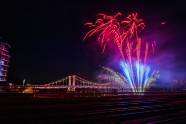 Fireworks at the Grosvenor Bridge at the Railway Children Steam Special, organised by Nimble Media