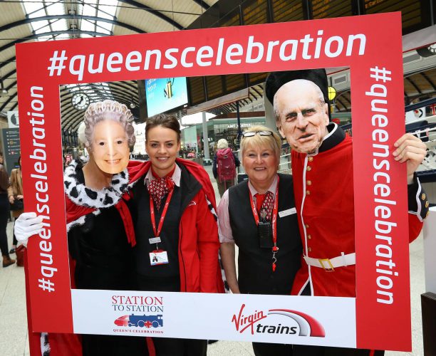 Selfie Frames with Virgin Trains as part of Station to Station Queens Celebration